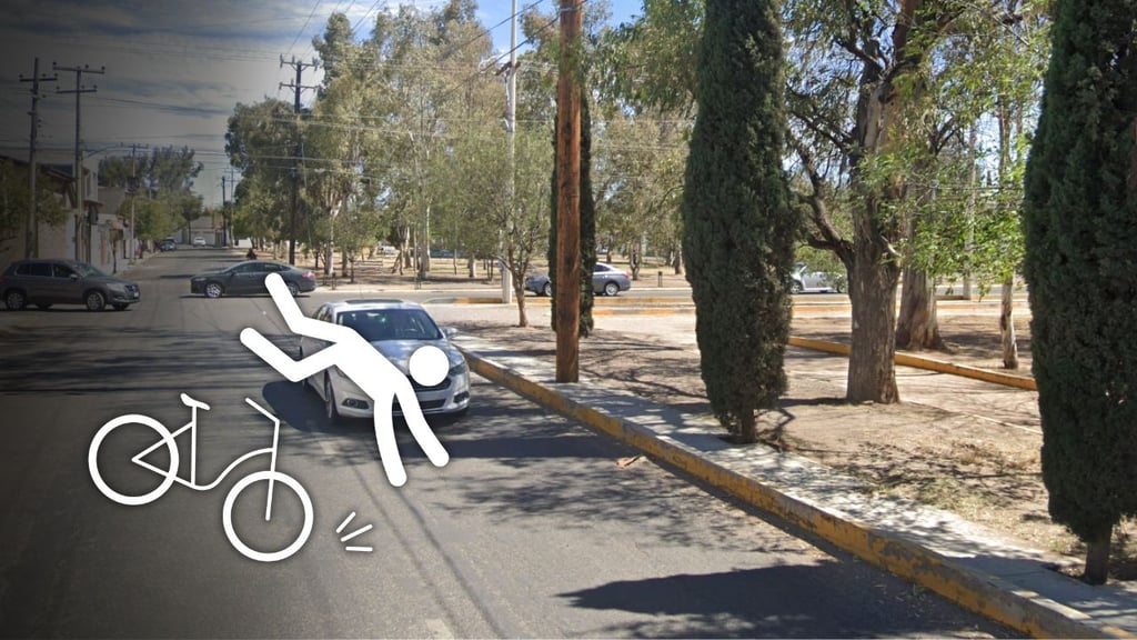 Ciclista resulta herido al ser arrollado por vehículo en Jardines de Durango; conductor huyó