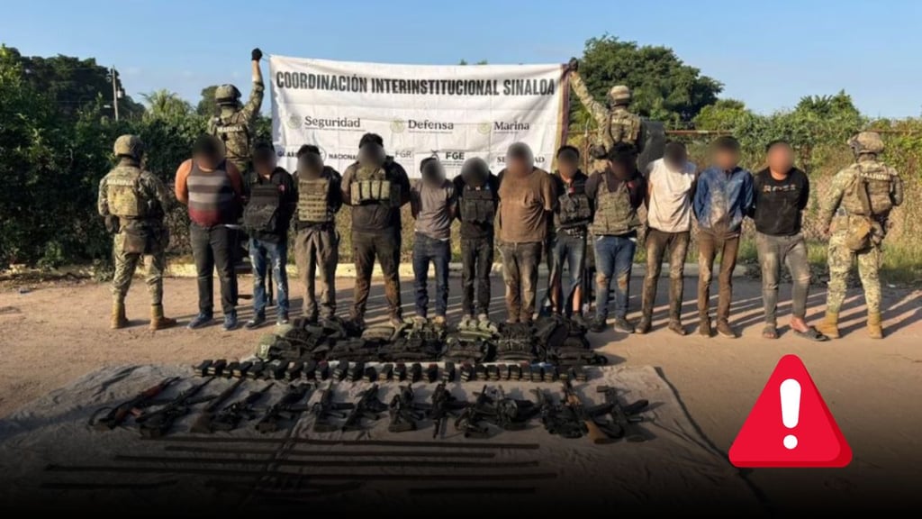 Capturan a 13 integrantes de 'La Mayiza' tras enfrentamiento en Sinaloa