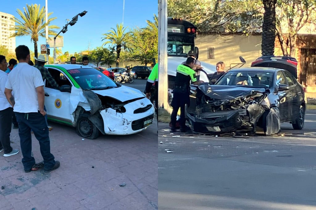 Choque en Bulevar Durango deja caos vial y una mujer lesionada