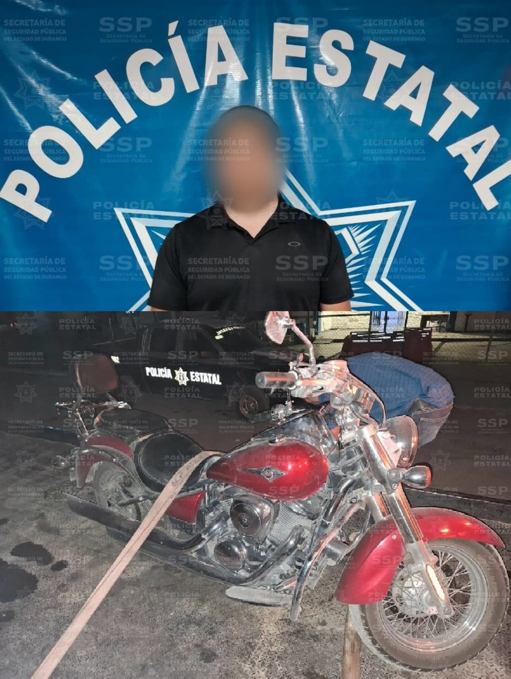 Labor. La Policía Estatal detuvo a un varón por circular en motocicleta con placas sobrepuestas en Gómez Palacio.