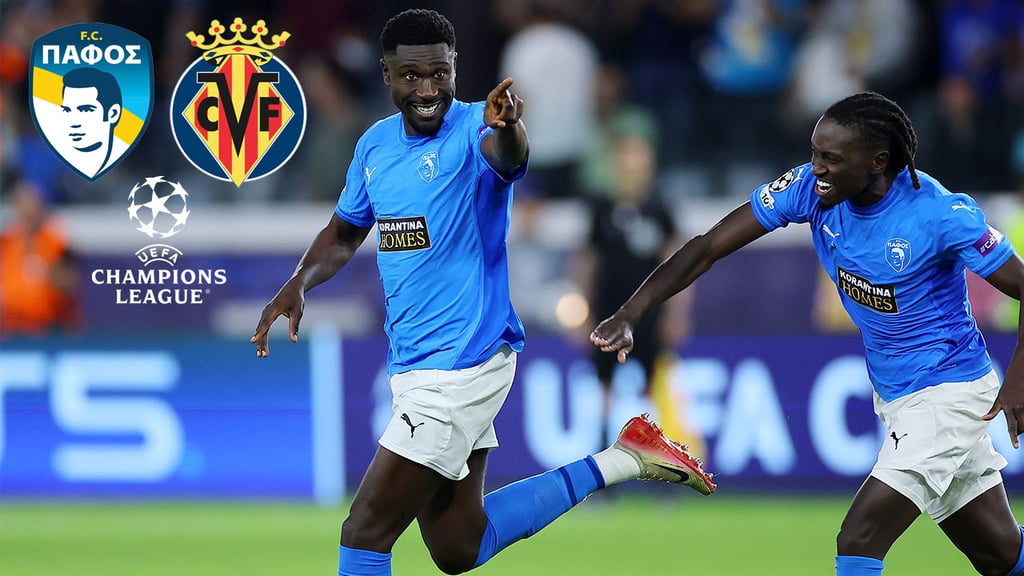 Champions League: Pafos sorprende al Villarreal y logra su primer triunfo en fase de grupos