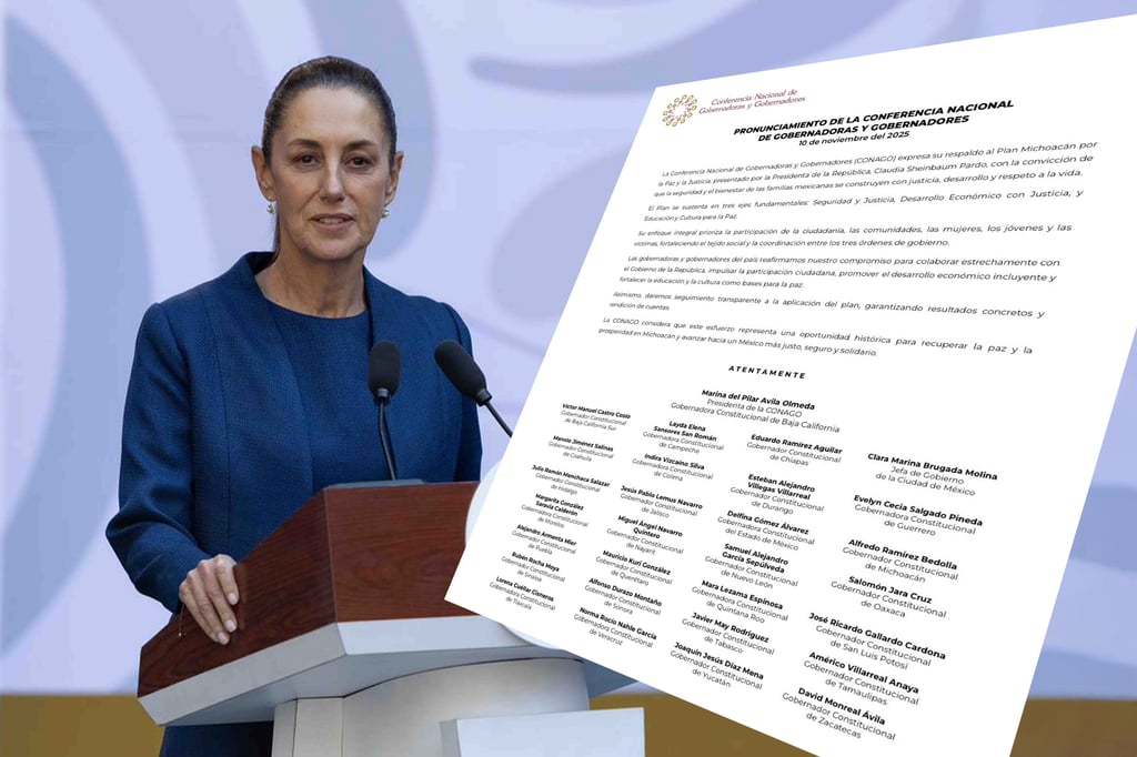 Plan Michoacán: Sheinbaum recibe respaldo de la Conago en su estrategia por la paz y la justicia