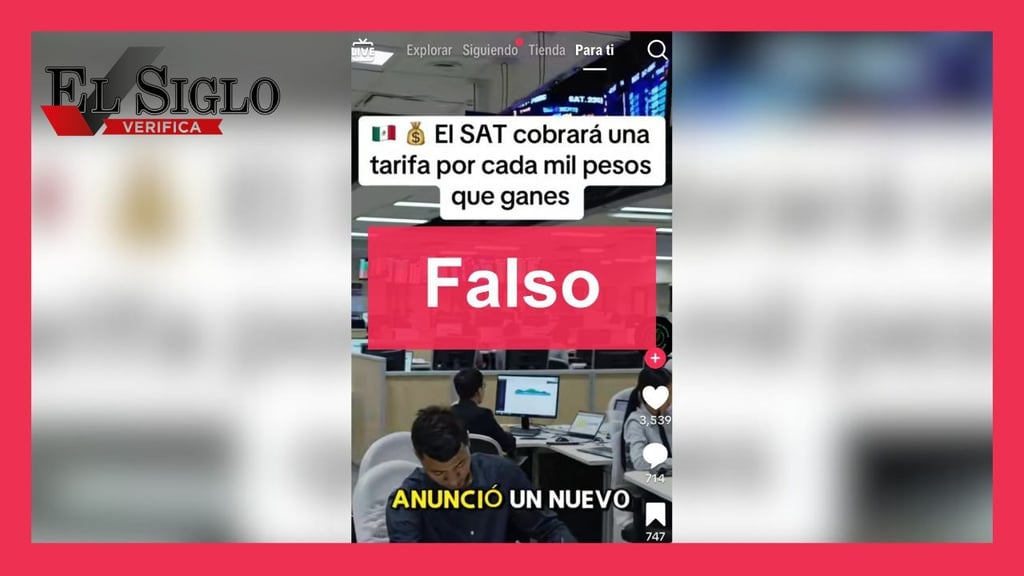 Falso que el SAT cobrará 15 pesos por cada 1000 que ganes de salario 