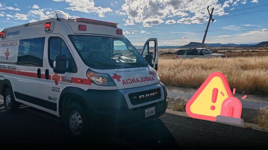 Cinco lesionados en accidente sobre la Durango-Parral; dos fueron trasladados al HG450