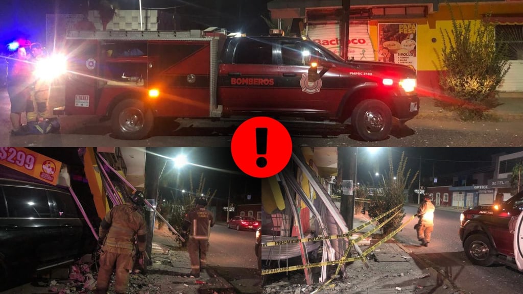 Camioneta se mete a local de venta de pollo, en la colonia Ciénega