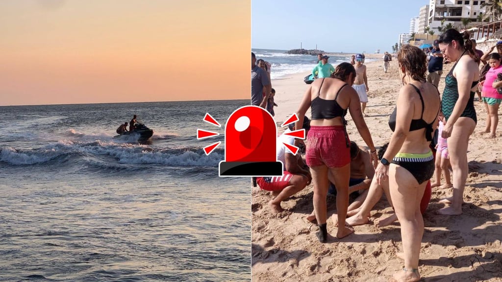 Rescatan a 4 duranguenses que fueron arrastrados por la corriente en Mazatlán