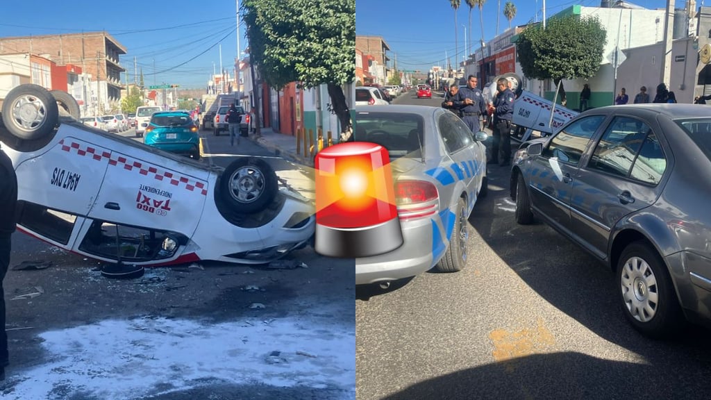 Choque-volcadura en Laureano Roncal y Pino Suárez deja al menos tres personas lesionadas