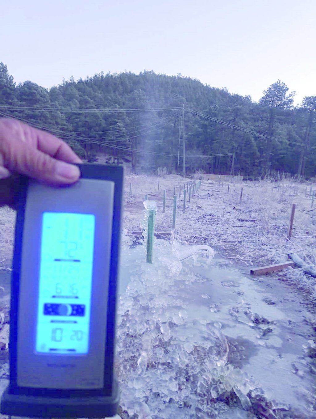 Se congeló el agua en Guanaceví, con -14° grados este 25 de noviembre