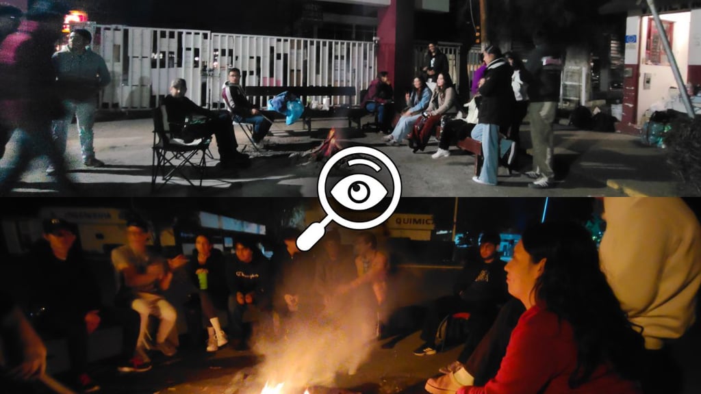 Entre fogatas, bajas temperaturas y solidaridad, alumnos vigilan de noche el ITD
