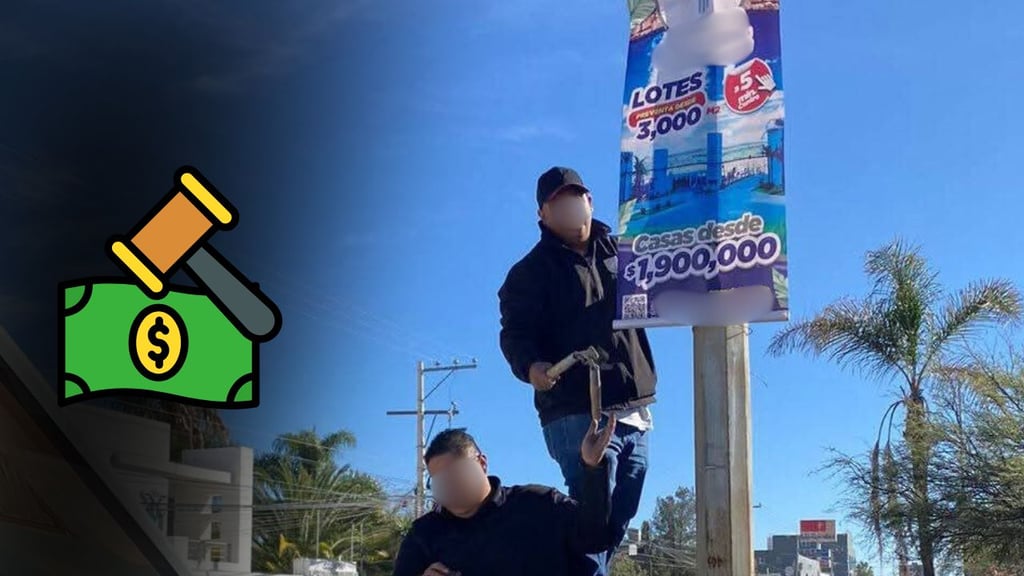 ¿De cuánto es la multa por colocar pendones en Durango?