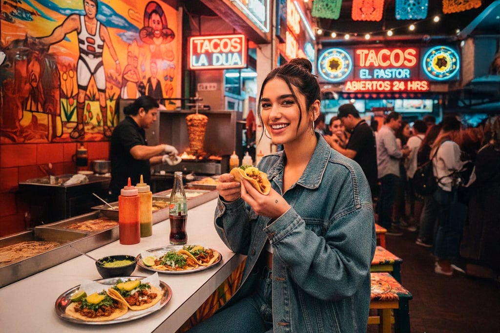 Del escenario al trompo: Dua Lipa llega a México con su propia taquería