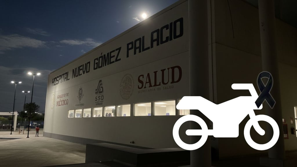 Motociclista coahuilense muere en el Hospital General de Gómez Palacio tras derrapar