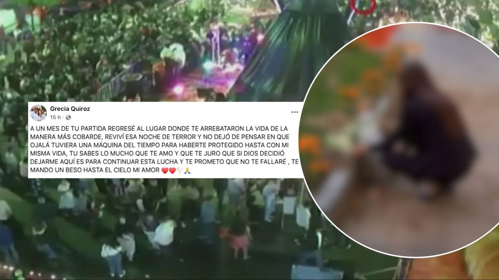 A un mes, así luce el lugar donde mataron a Carlos Manzo; Grecia Quiroz deja flores para recordarlo