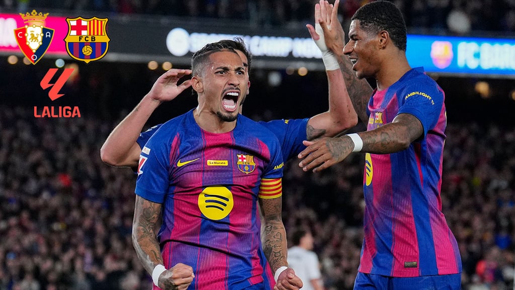 La Liga: Raphinha guía al FC Barcelona a un triunfo clave frente a Osasuna en el Camp Nou