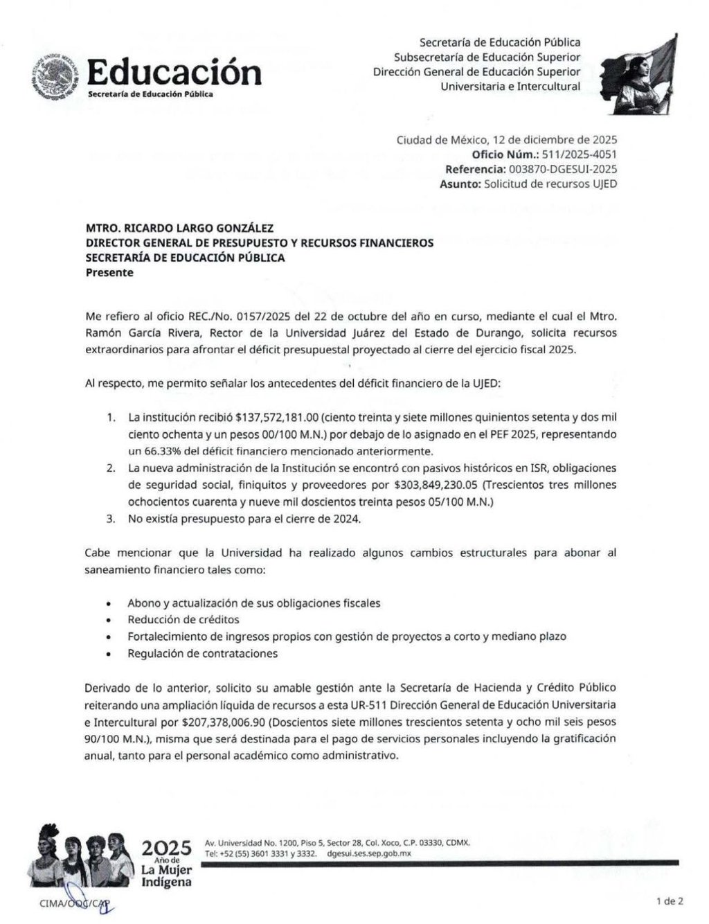 Déficit. Se explicó por qué la Universidad no estuvo en condiciones de pagar el aguinaldo a todos, en la fecha límite. 