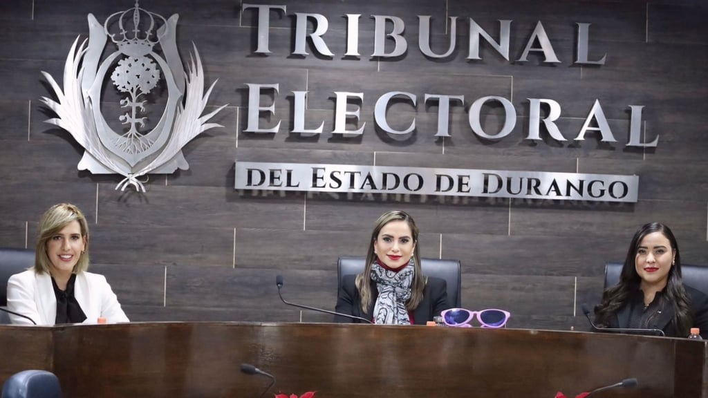 Pleno del Tribunal Electoral de Durango, integrado por 3 mujeres