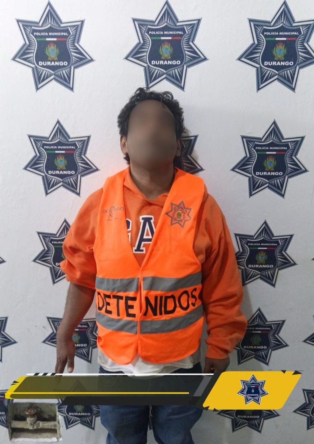 Procedimiento. Tras su detención, el detenido fue puesto a disposición del Agente del Ministerio Público para que se determine su situación legal.