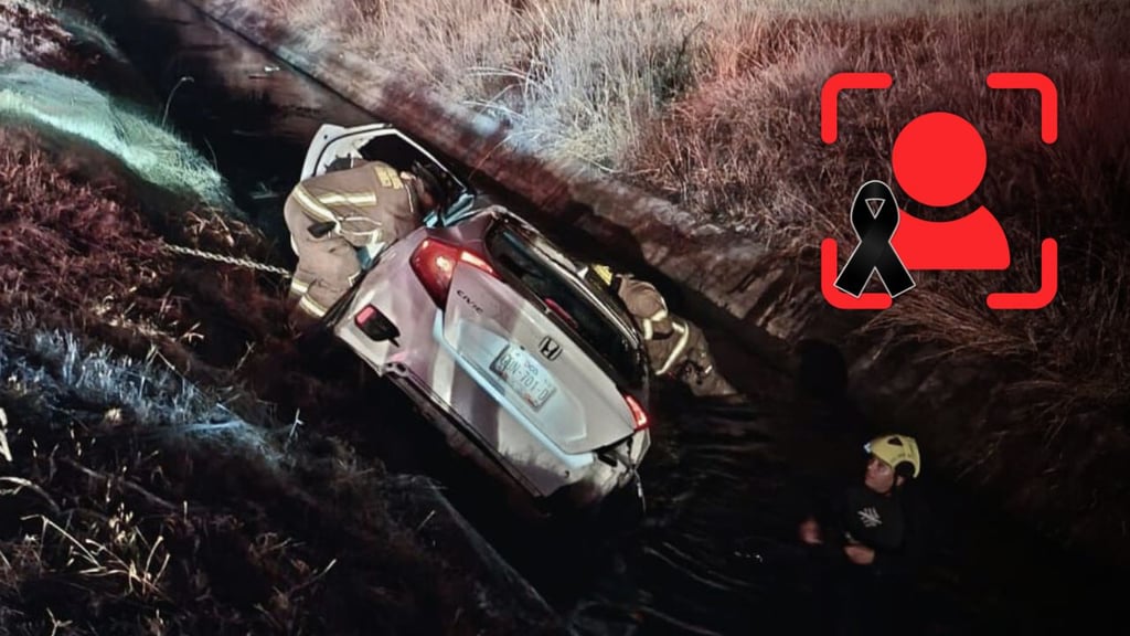 Identifican a hombre que murió tras caer en su automóvil a un canal en Lerdo de Tejada