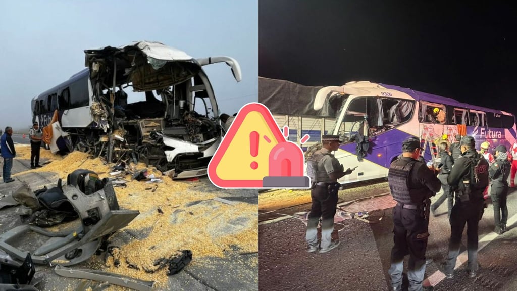 Choque entre autobús Futura y tráiler deja dos muertos y 35 heridos