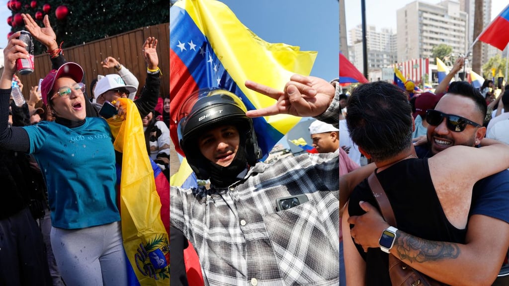 '¡Venezuela es libre!', venezolanos celebran en Santiago la caída de Maduro