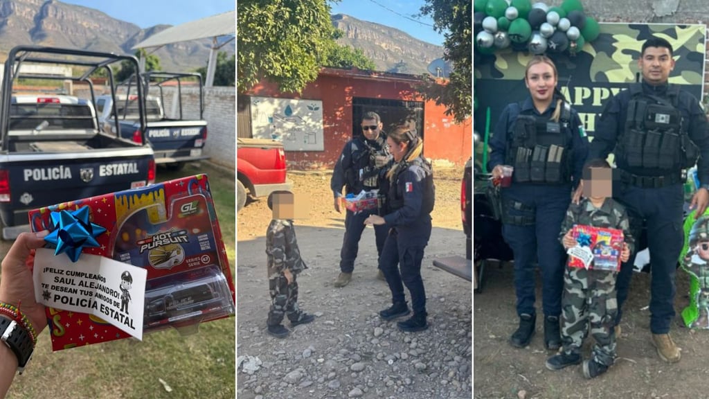 Niño de 6 años invita a policías a su fiesta de cumpleaños, en Mezquital