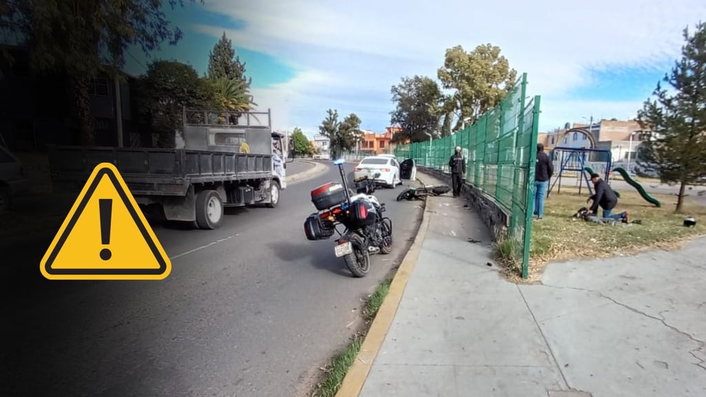 Motociclista derrapa en la colonia Maderera