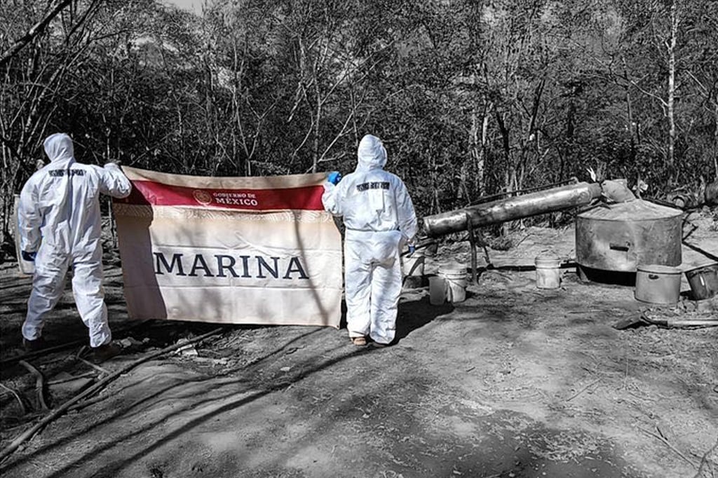 SEMAR desmantela laboratorio clandestino en la sierra de Durango; aseguran precursores químicos