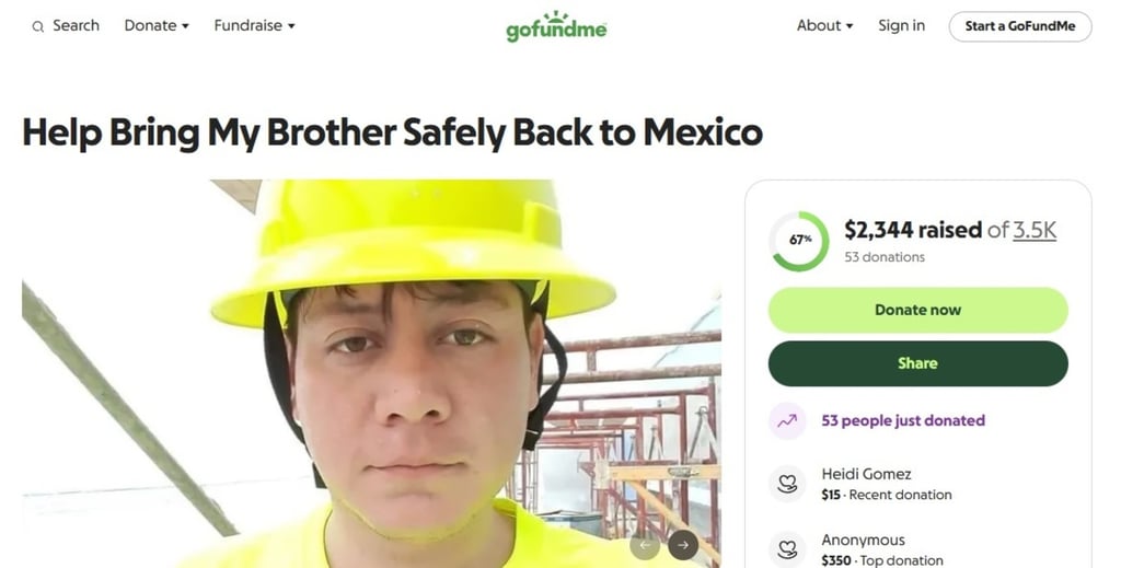 Inician campaña de Gofundme. Agente del ICE llegaron sin orden judicial a su centro de trabajo y se lo llevaron a él y a un compañero.
