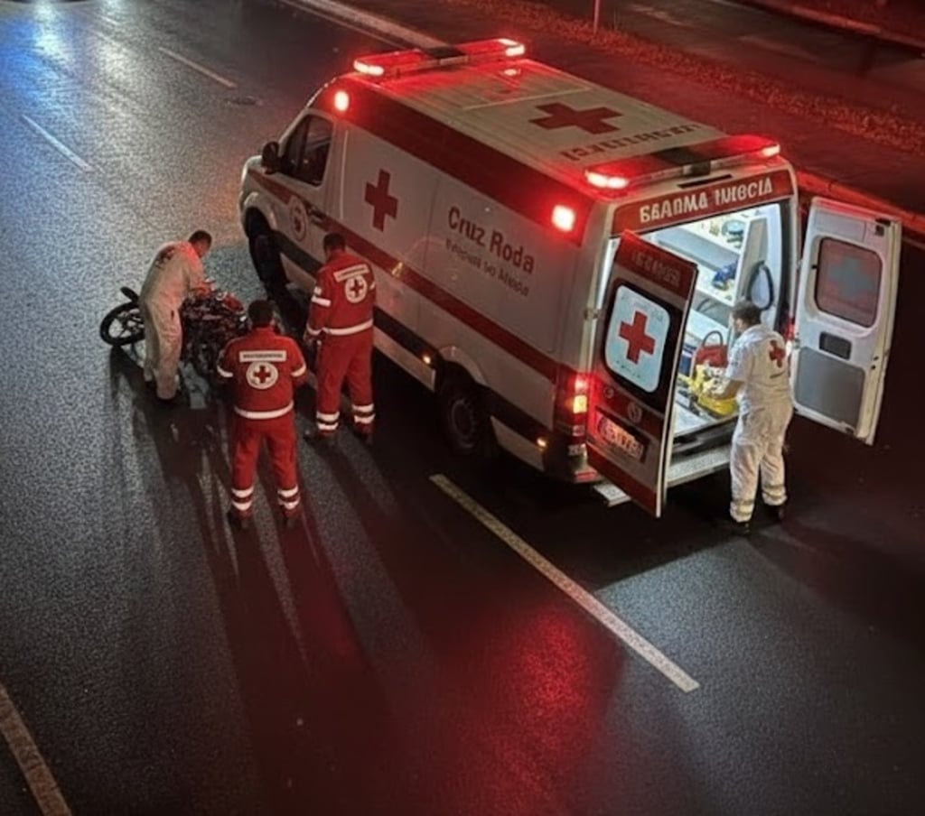 Acción. Choque entre motocicleta y bicicleta deja tres lesionados.