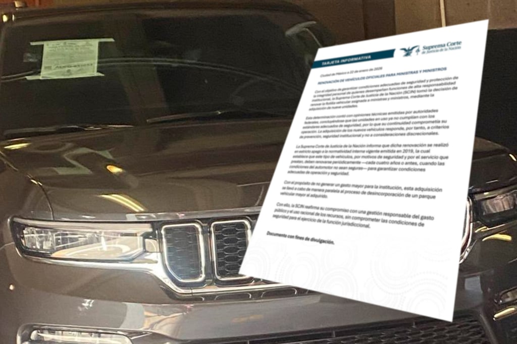 Ministros de la SCJN estrenan camionetas blindadas; aseguran que gasto es por seguridad