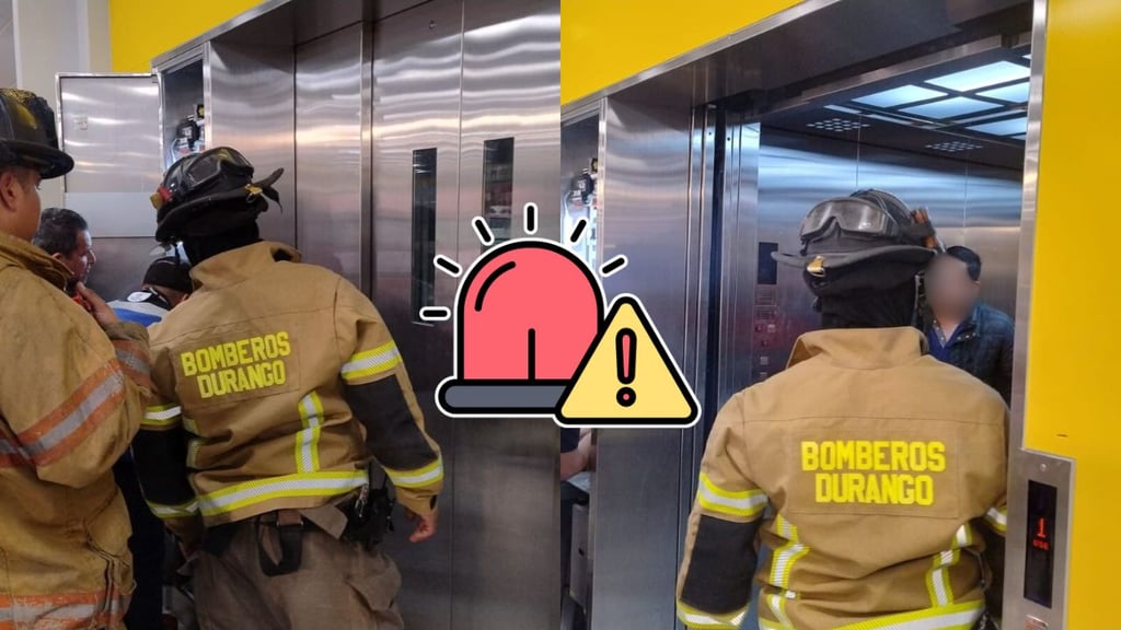 Rescatan a dos personas atrapadas en elevador de tienda departamental en Durango