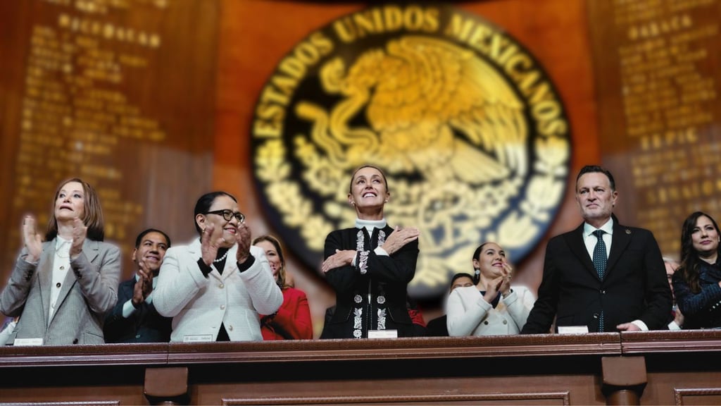 'México no se doblega, no se arrodilla, no se rinde y no se vende', expresó Sheinbaum