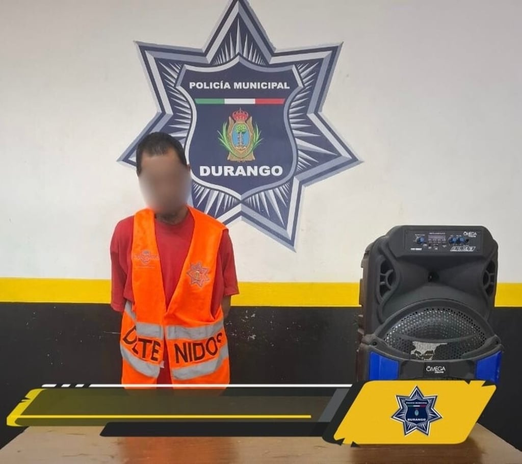 Acción. Detuvieron a un sexagenario por el presunto robo de una bocina en el Centro de Durango.