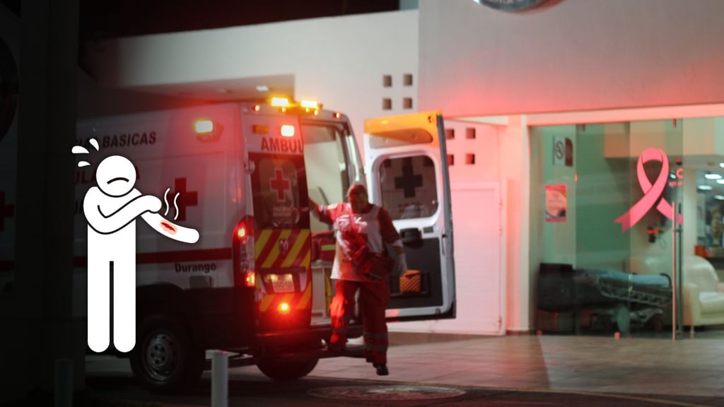 Hombre es atendido por herida con arma blanca en hospital particular de Durango