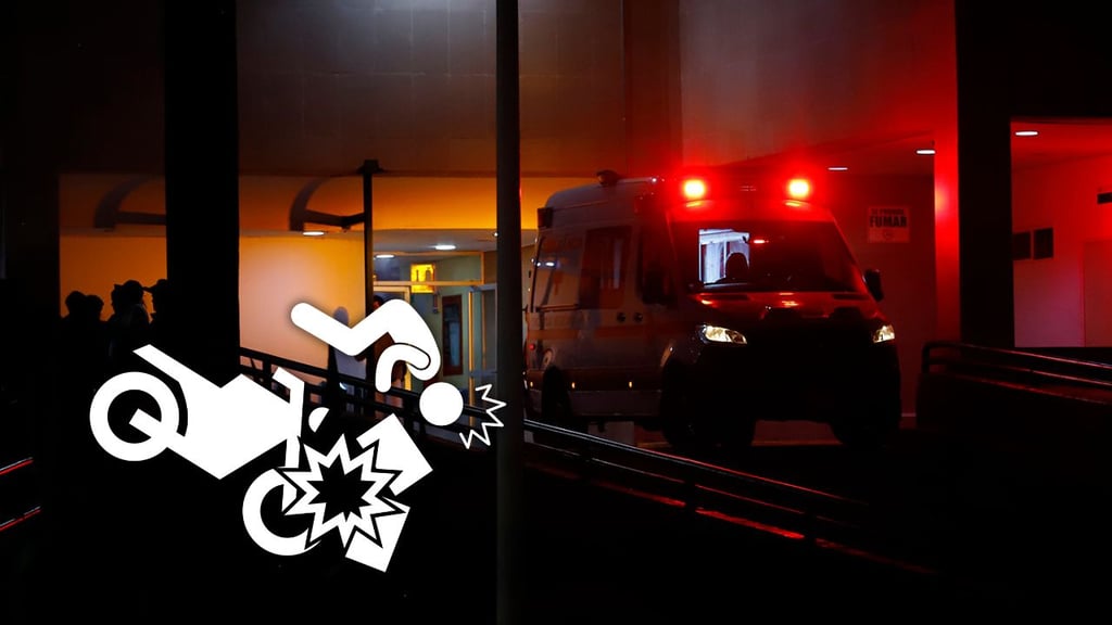 Motociclista resulta lesionado al frenar bruscamente; fue ingresado al IMSS Durango