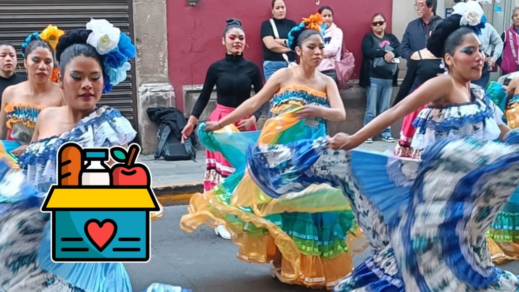 Jóvenes de la Casa del Estudiante se manifiestan con danzas para solicitar apoyo alimentario