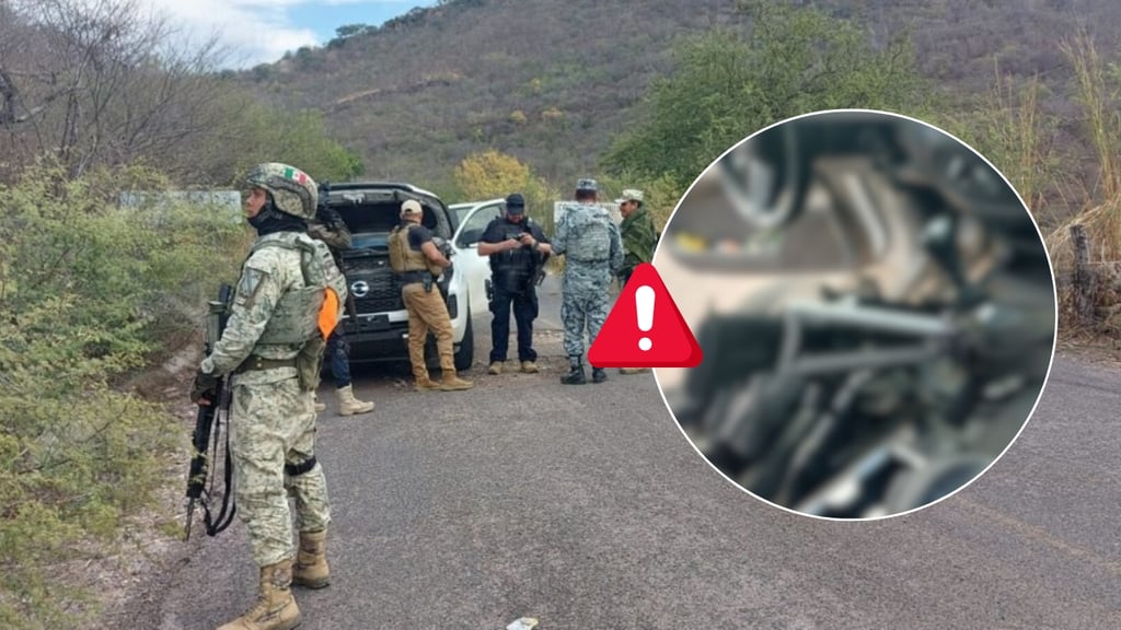 Aseguran armas largas y equipo táctico en vehículo abandonado en carretera de Mezquital