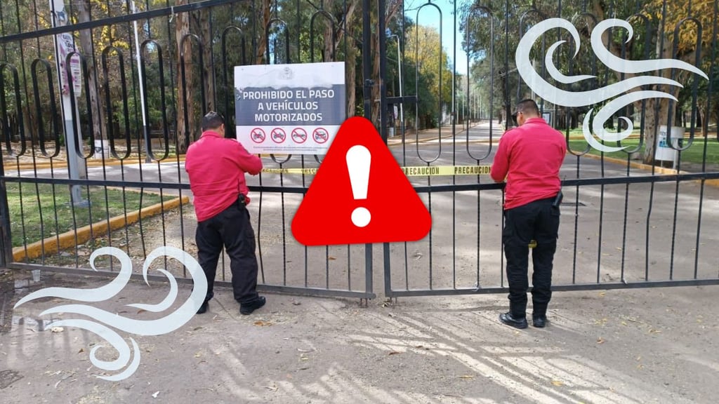 Cierran parques Guadiana y Sahuatoba por fuertes rachas de viento en Durango capital 