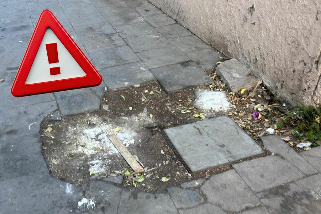 Banquetas deterioradas en Paseo Las Alamedas representan riesgo para peatones