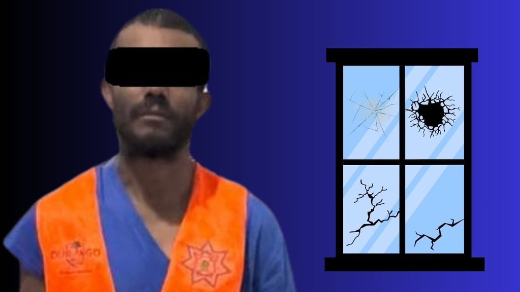 Sujeto ebrio rompe vidrios de iglesia en poblado de Durango