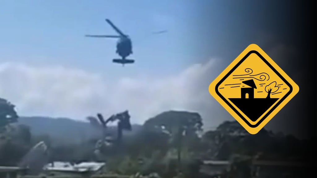 Helicóptero en que viajaba funcionario, daña techos de viviendas en Chiapas