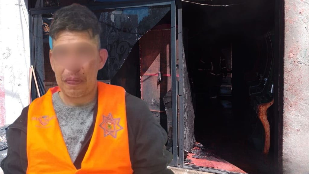 Difunden imagen de sujeto que prendió fuego a local de 'maquinitas' en Centro de Durango; está detenido