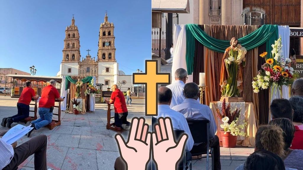 En honor a San José, hombres rezaron el rosario en la Plaza de Armas