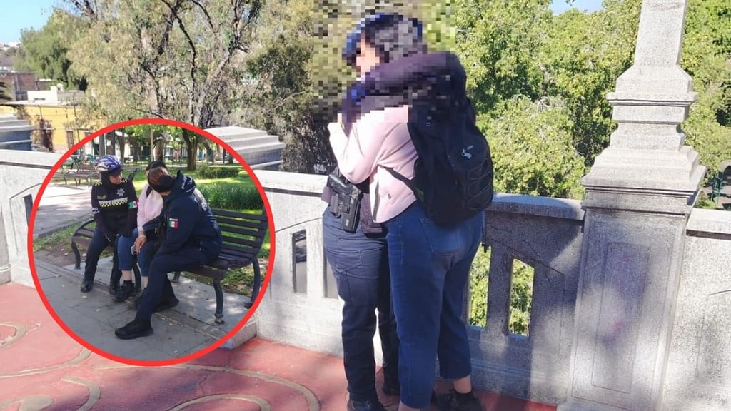 Con abrazo, policía salva a joven que intentaba lanzarse del Puente de Analco