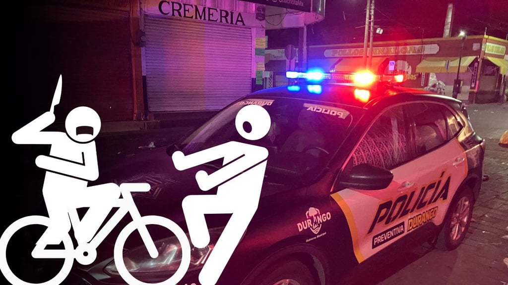 Asaltan a joven en pleno Centro de Durango, con un cuchillo; lo despojan de su bicicleta
