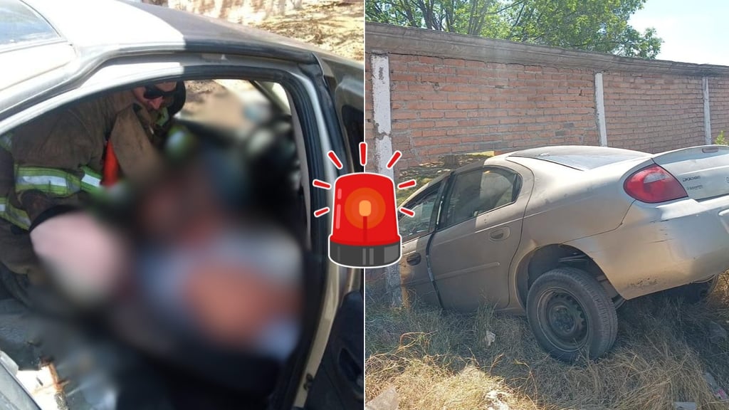 Vehículo se estrella contra muro por camino a Contreras; dos personas iba a bordo