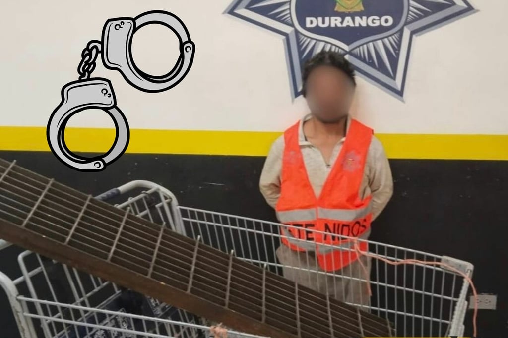 Sorprenden a hombre con rejilla y carrito presuntamente robados en Walmart El Edén