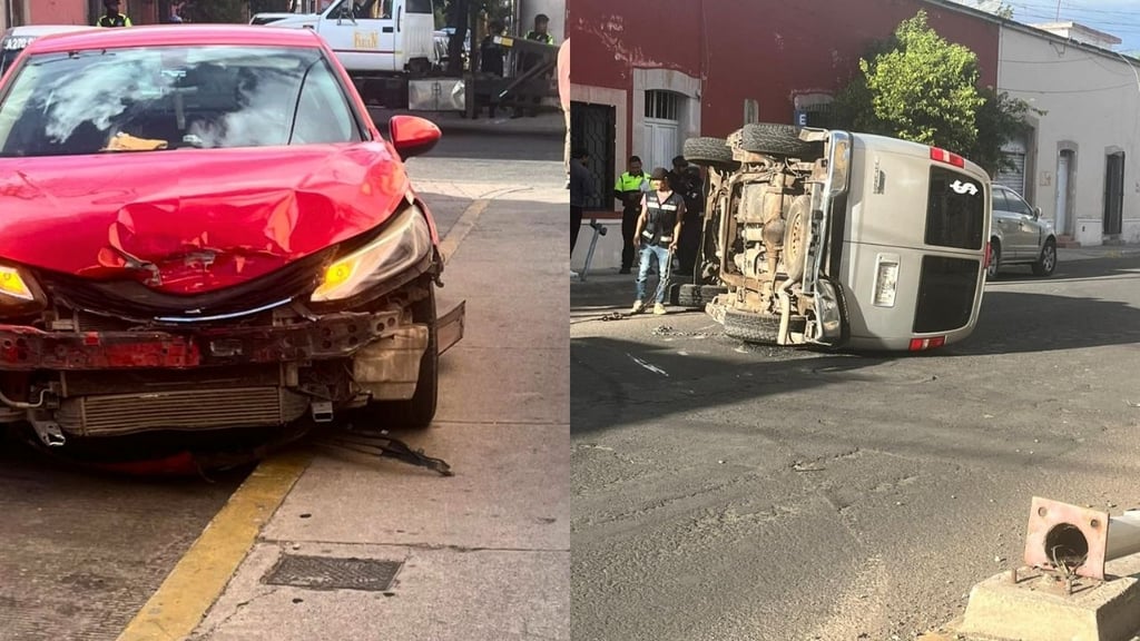 Volcadura y choque en el cruce de Zarco y Negrete movilizan a cuerpos de auxilio en Durango