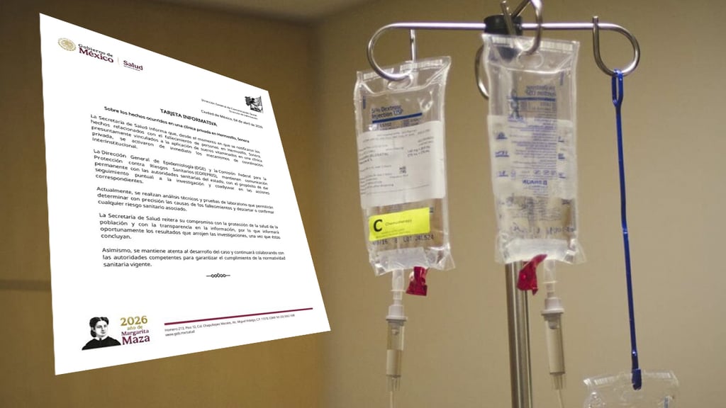 Autoridades de Salud investigan muertes en clínica de Sonora tras aplicación de 'suero vitaminado'