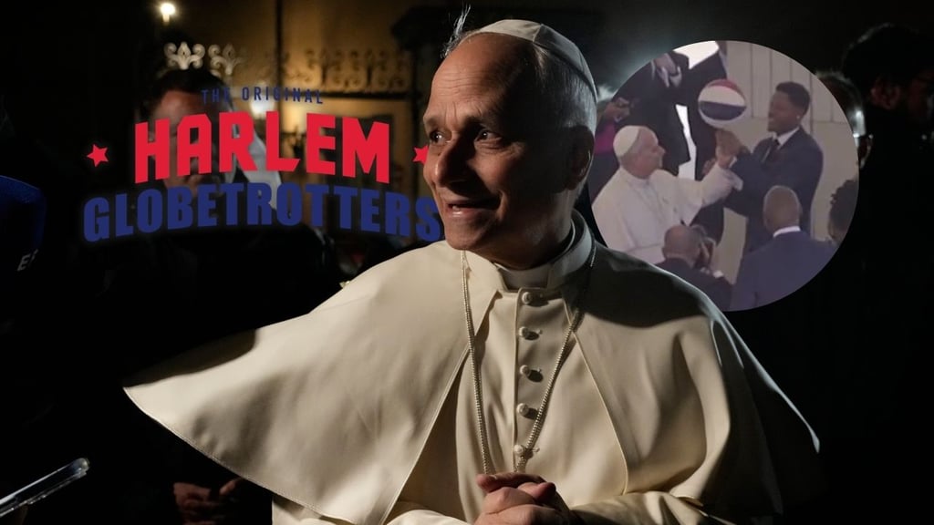 ¡A lo Jordan! El Papa León XIV estuvo con el equipo de Harlem Globetrotters | VIDEO